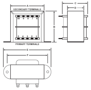 (Click to Enlarge) ALTRONIX [T2428100] - >> OPEN FRAME TRANSFORMER 115VACINPUT - 24 28 (ITEM ALSO KNOWN AS : ALT-T2428100) [T2428100]