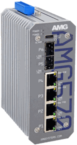 (Click to Enlarge) AMG SYSTEMS [AMG570-2GBT-2GAT-2S-P240] - >> INDUSTRIAL 6 PORT POE (POWER OVER ETHERNET) MANAGED SWITCH INDUSTRIAL 6 PORT MANAGED SWITCH 2 X 10/100/1000BASE-T(X) RJ45 PORTS WITH 802.3BT 60/90W POE (POWER OVER ETHERNET) 2 X 10/100/1000BASE-T(X) RJ45 PORTS W