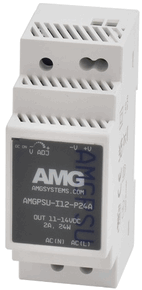 (Click to Enlarge) AMG SYSTEMS [AMGPSU-I12-P24A] - >> POWER SUPPLY 12 VDC 24W (2A) INDUSTRIAL POWER SUPPLY DIN-RAIL MOUNTING -25 C TO  + 70 C (ADJUSTABLE 11-14 VDC). (ITEM ALSO KNOWN AS : AMG-AMGPSUI12P24A) [AMGPSU-I12-P24A]