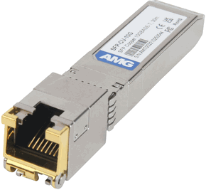 (Click to Enlarge) AMG SYSTEMS [SFP-CU-10G] - >> SFP MODULE SFP +  COPPER 1000/2.5/5/10GBASE-T RJ45 PORT 10GBASE-R SFP +  INTERFACE 30M -40 C TO  + 85 C. (ITEM ALSO KNOWN AS : AMG-SFPCU10G) [SFP-CU-10G]