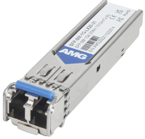 (Click to Enlarge) AMG SYSTEMS [SFP-SM-1G-LX20-31] - >> SFP MODULE SFP SINGLEMODE 1GB 2 FIBERS 20KM LC CONNECTORS 1310NM TX/RX -40 C TO  + 85 C DDM. (ITEM ALSO KNOWN AS : AMG-SFPSM1GLX2031) [SFP-SM-1G-LX20-31]