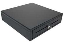 (Click to Enlarge) APG CASH DRAWERS [DL320-1-BL410-B2] - APG MINOTA 16 X16  (410 MM) BLACK  MULTIPRO (PRINTER DRIVEN)  5X5 US TILL  INCLUDES REMOVABLE CD-101A CABLE AND STEEL INNER DRAWER W REMOVABLE TILL (ITEM ALSO KNOWN AS : APG-DL3201BL410B2) [DL320-1-BL410-B2]