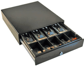 (Click to Enlarge) APG CASH DRAWER [VP320-BL1416-B4] - >> VASARIO 14 X 16 - BLACK PAINTEDB4 TILL (4 (ITEM ALSO KNOWN AS : APG-VP320-BL1416-B4) [VP320-BL1416-B4]