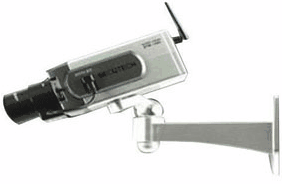 (Click to Enlarge) Dummy Bullet Camera with Blinking Red LED and motion detection sensor