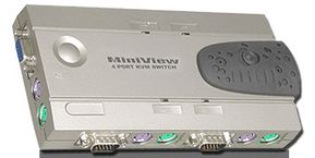 (Click to Enlarge) Iogear MiniView PC: 4-Port PS/2 KVM Switch kit (GCS14)