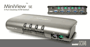 (Click to Enlarge) IOGEAR MiniView SE: 4-PORT PS/2 KVM SWITCH KIT, COMPACT DESKTOP (GCS84B)