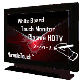 (Click to Enlarge) MiracleTouch 42" Touch Screen, HDTV/Touch Monitor/White Board 3-in-1. Long Life Infrared Touch Screen USB 1080P, Hand Writing