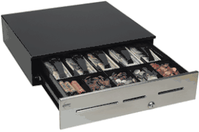 (Click to Enlarge) MMF [adv-113c11510-04] - ADVANTAGE CASH DRAWER  SERIAL  BLACK  MEDIA SLOTS&DROP SAFE 18.8 INCH (W)X20 INCH (D)X4.6 INCH (H) (-) [adv-113c11510-04]