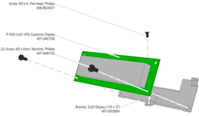 (Click to Enlarge) NCR [7761-K451] - >> KIT 2X20 CUSTOMER DIS INTERNAL 7745/7761 KIT 2X20 CUSTOMER DISPLAY INTEGRATED 7745/7761 (ITEM ALSO KNOWN AS : NCR-7761K451) [7761-K451]