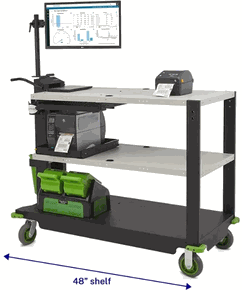 (Click to Enlarge) NEWCASTLE [PC495NU2] - NEWCASTLE SYSTEMS  HEAVY-DUTY POWERED CART (48 ) POWERSWAP NUCLEUS  CLASSIC LITHIUM SYSTEM W 2 460 WH SWAPPABLE BATTERIES AND CHARGING STATION [PC495NU2]