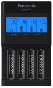 (Click to Enlarge) PANASONIC [WAS-AACHARGER-4PK] - >> ENELOOP PRO AA CHARGER CC65 W/4 BATT. ENELOOP PRO AA CHARGER CC65 WITH  BATTERIES (ITEM ALSO KNOWN AS : PAN-WASAACHARGER4PK) [WAS-AACHARGER-4PK]