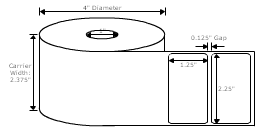 (Click to Enlarge) POS Price Labels (2.25x1.25) - 1 Roll - White w/Yellow 