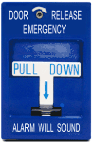 (Click to Enlarge) SDC--SECURITY DOOR CONTROLS [492] - >>> BLUE PULL STATION - EMEG DOOR REL - SEE NO (ITEM ALSO KNOWN AS : SDC-492) [492]