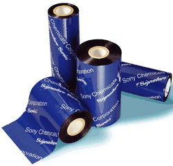 (Click to Enlarge) SONY CHEMICALS [18100618-6] - DNP  CONSUMABLES  THERMAL TRANSFER RIBBON  TR4085PLUS RESIN ENHANCED WAX  4  (101.6MM) X 1476' (450M)  1  CORE ID  WOUND OUT  FOR USE IN ZEBRA PRINTERS    PRICED PER CASE [18100618-6]