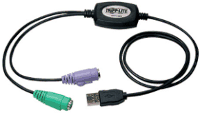 (Click to Enlarge) EATON [B015-000] - >> COMPACT USB TO PS 2 KEYBOARD M (ITEM ALSO KNOWN AS : POW-B015000) [B015-000]