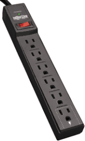 (Click to Enlarge) TRIPP-LITE [TLP606B] - EATON  SURGE PROTECTOR  6 OUTLETS  6 FOOT CORD  750 JOULES  PROTECTED LED  BLACK  10K ULTIMATE LIFETIME INSURANCE (ITEM ALSO KNOWN AS : POW-TLP606B) [TLP606B]
