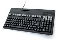 (Click to Enlarge) UNITECH [K2726U-B] - UNITECH  KEYBOARD  K2726  USB  US  104 KEYS KEYBOARD  TRIPLE TRACK MSR  9 PIN BAR CODE PORT  21 RE-LEGENDABLE KEYS  10 REPLACEMENT KEYS CAP COVERS  BLACK [K2726U-B]