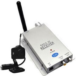 (Click to Enlarge) Wireless Micro Size Camera and Receiver Kit