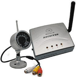 (Click to Enlarge) Wireless Weather Proof Outdoor Camera and Receiver Kit