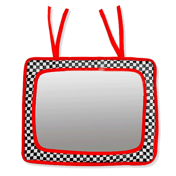 Baby Crib Mirror Black, White & Red & Graphics Reversible