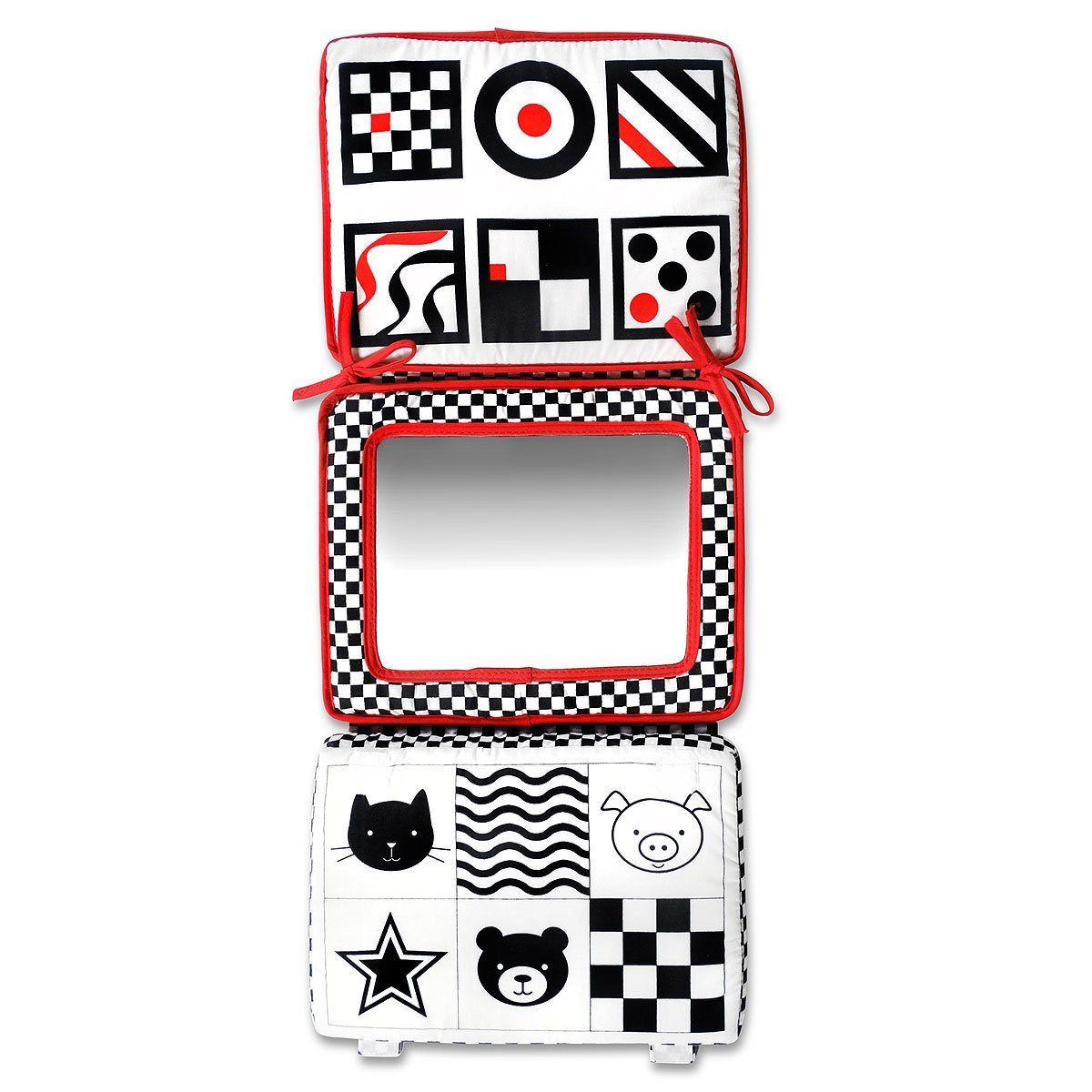 Black, White & Red, Smile! Baby 2in1 Crib & Floor Mirror