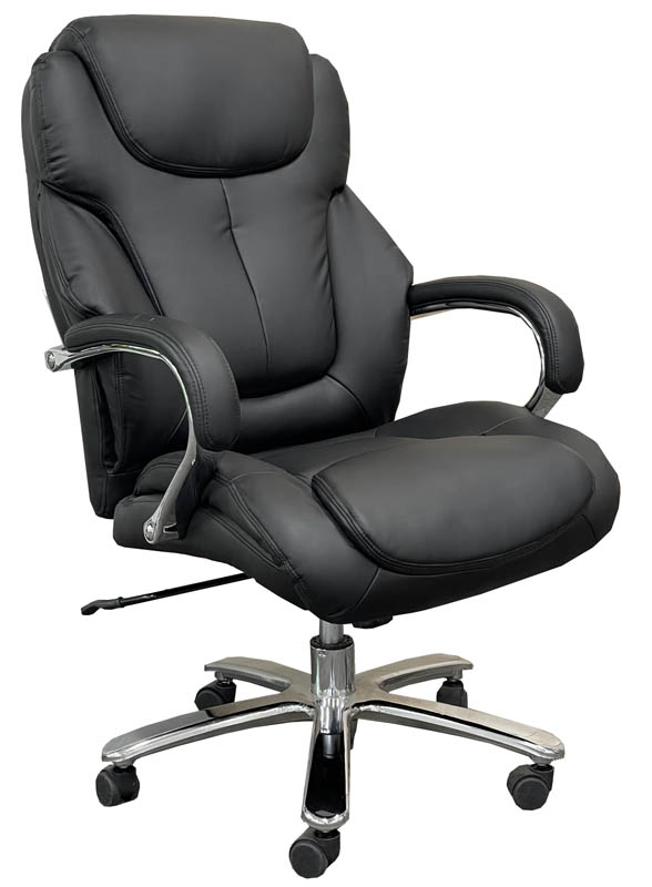 500 lbs. Capacity Black Leather Heavy Duty Office Chair
