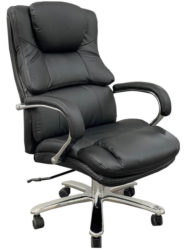 500Pound Capacity Black Leather HeavyDuty Executive Chair