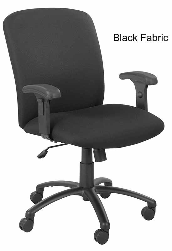 500 Lbs. Capacity High Back Big & Tall Chair in Black Fabric or Vinyl