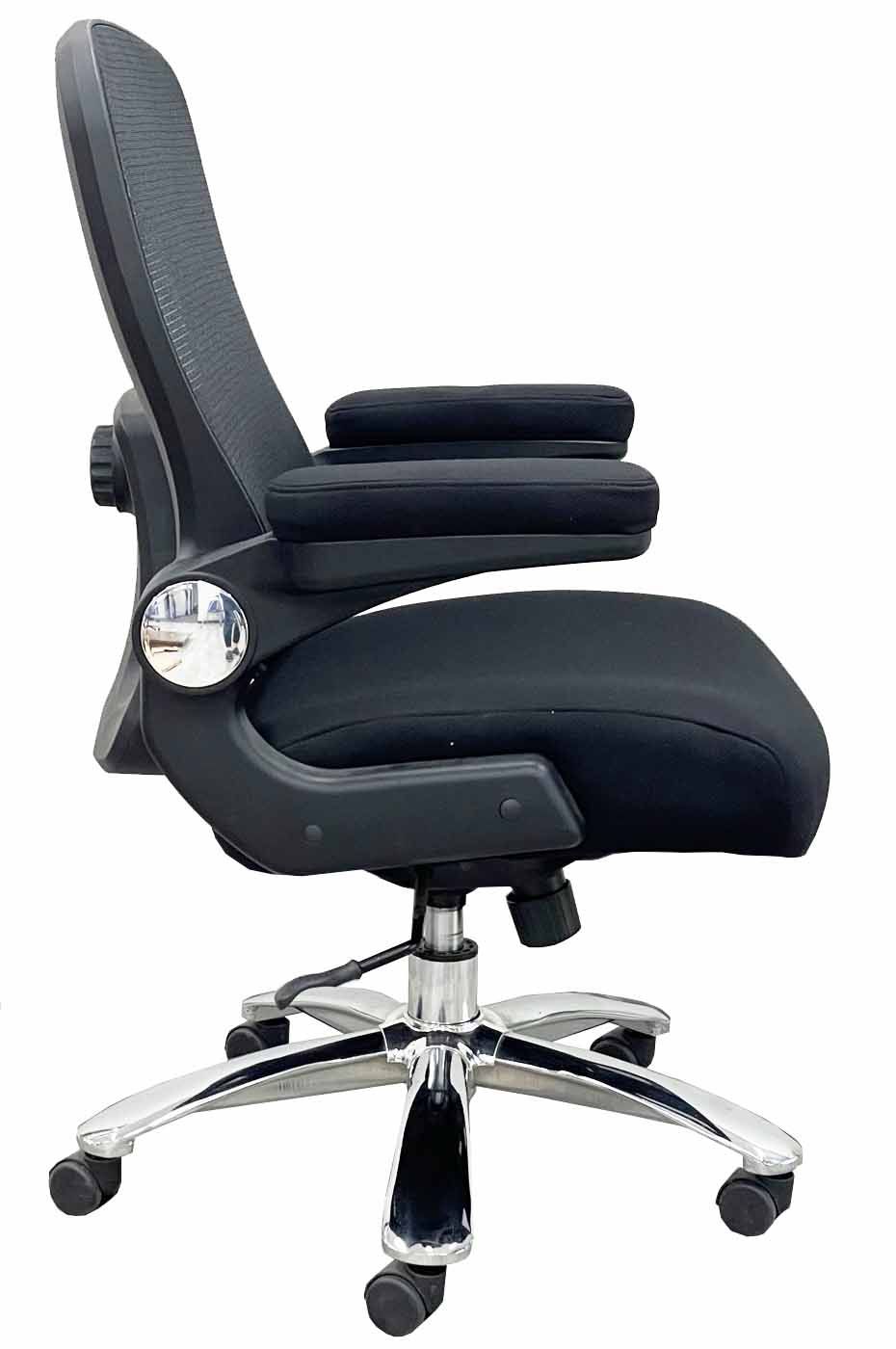 500 Lbs. Capacity Big & Tall Black Mesh Back Office Chair w/Flip Up Arms