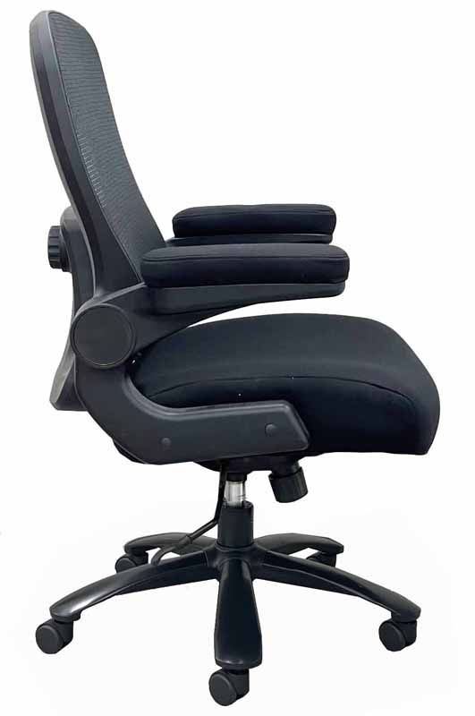500 Lbs. Capacity Big & Tall Black Mesh Back Office Chair w/Flip Up Arms