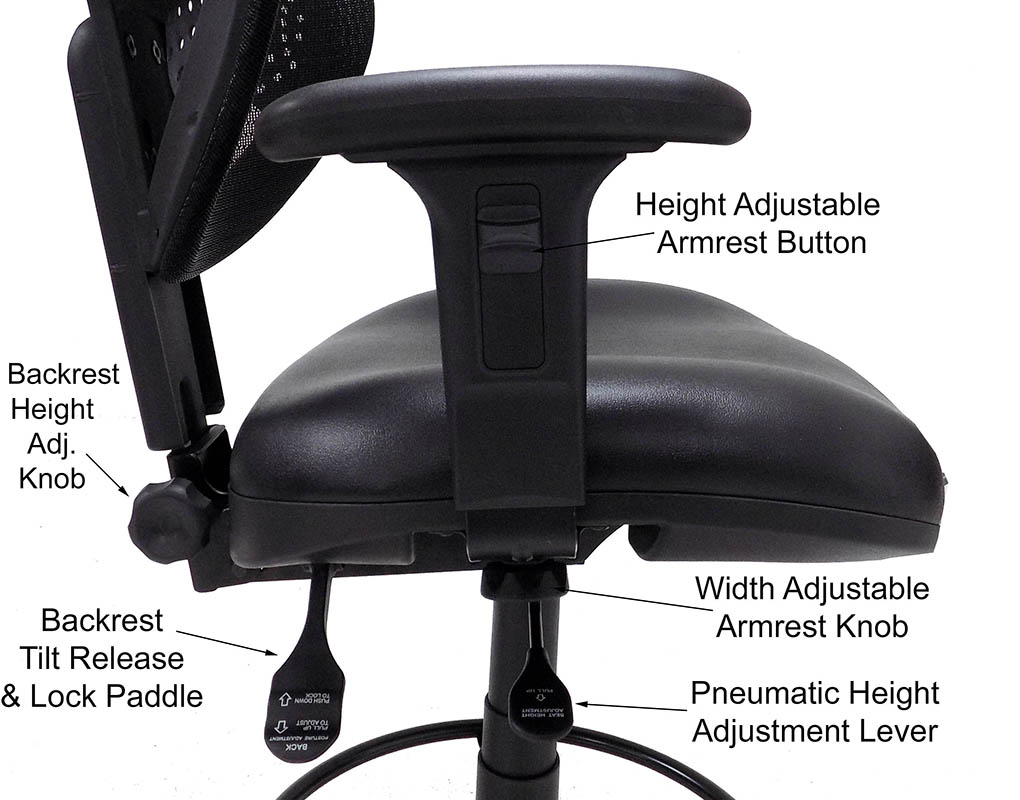 400PoundCapacity Antimicrobial Vinyl Drafting Stool