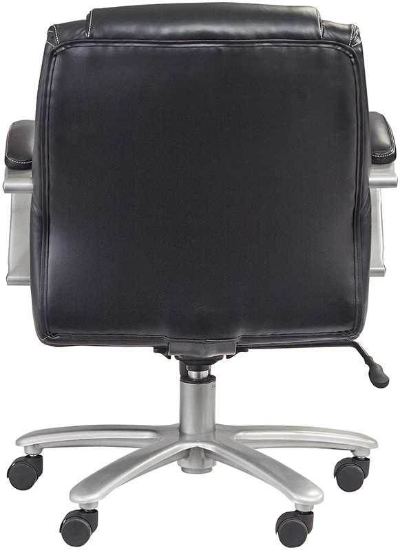 350 Lbs. Capacity Big & Tall Black Leather Mid Back Chair