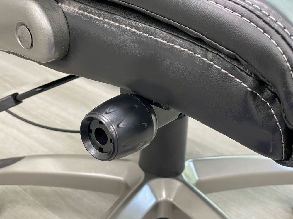 Flip Up Arm Desk Chair with Adjustable Lumbar in Black