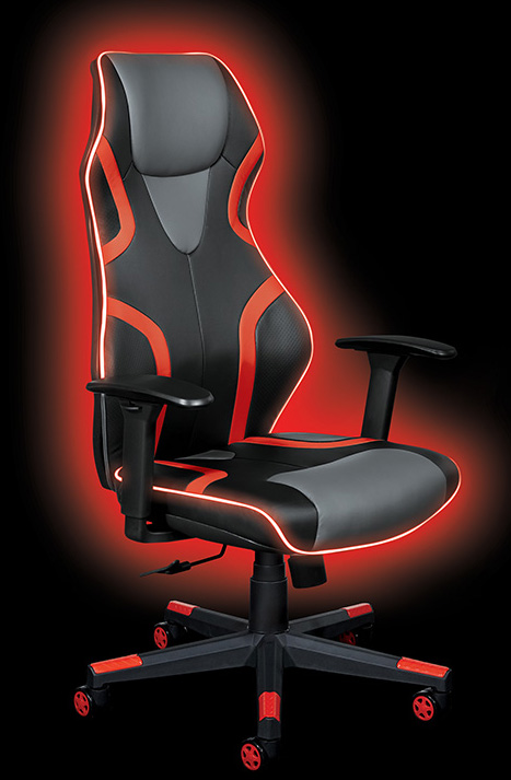 High Back Swivel Gaming Chair with LED Light Piping