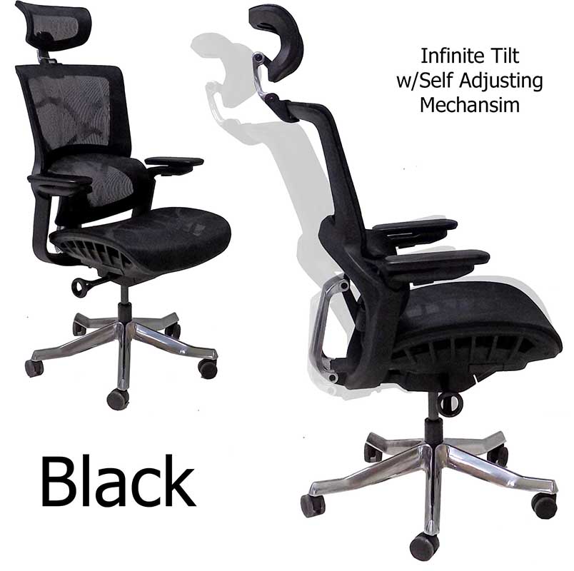 Premium Elastic Mesh 300 PoundCapacity Office Chair with Headrest