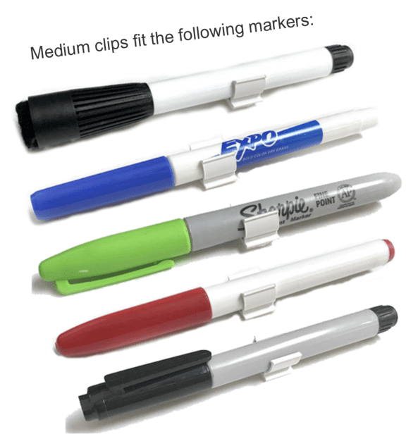Self Stick Adhesive Back Dry Erase Marker Clip