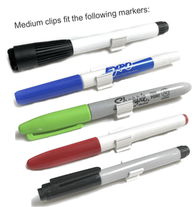 Medium Tip Dry Erase Marker Clips - Self Stick