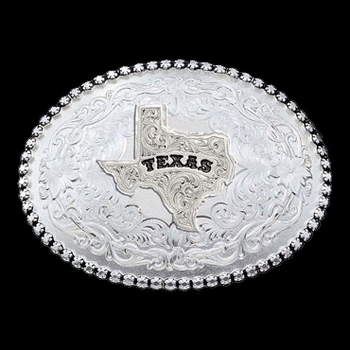 Antiqued Silver 6189 Series Texas State Western Belt Buckle (6189SV-610TX)