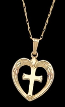 Black Hills Gold Cross & Heart Necklace - Landstrom's 03389-10