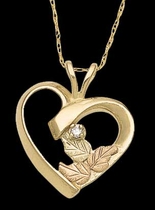 Black Hills Gold Heart with Diamond - Landstrom's 0311X