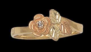 Black Hills Gold Rose Ring with Diamond 2 | Landstrom's 02260X