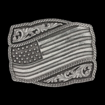 Classic Impressions Waving American Flag Attitude Buckle (A590S)