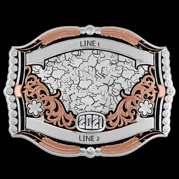 Cracked Earth Rose Trophy Buckle