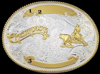 Custom Champion Buckle by Montana Silversmiths 943