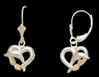 Dolphin Earrings - Black Hills Gold by Landstrom's 01597-SS