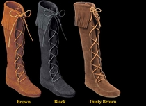 Front Lace Knee Hi Suede Boot from Minnetonka Moccasin