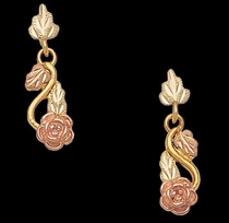 Gold Rose Drop Earrings - Black Hills Gold | Landstrom's A169PD