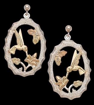 Landstrom's Black Hills Gold Hummingbird Earrings #1 - 01596-SS