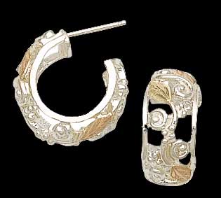 Silver Hoop Earrings - Black Hills Gold - Landstrom's 01617-SS
