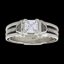 Single Stone Horseshoe Nail Ring